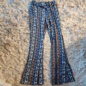 SHEIN Blue and Brown Boot Cut Flare Pants